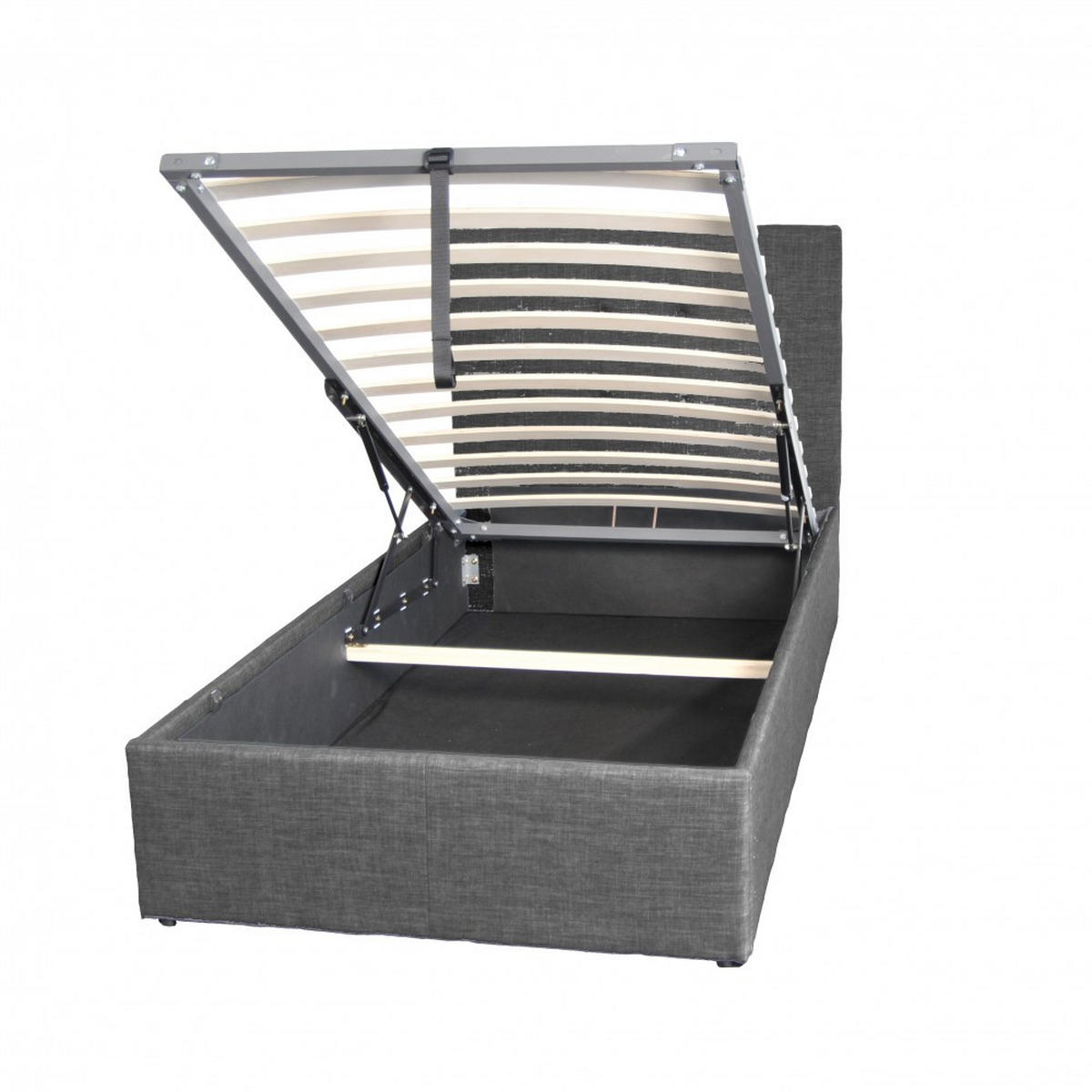 BETT PARMA mit Lattenrost 90x190 - Dunkelgrau - Dunkelgrau, Holzwerkstoff (90/190cm) - Weber Industries