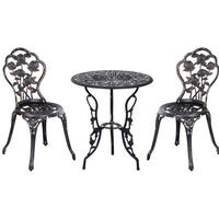 GARTENSETS aus Metall 60x60x67cm Bronze mit Schirmöffnung - Bronzefarben, Metall - Modfu