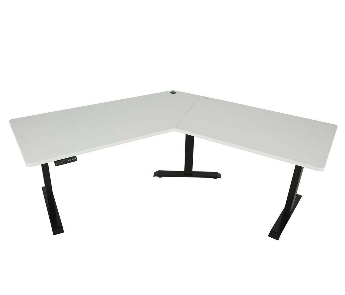 SCHREIBTISCH rechteckig Weiß, Schwarz - Schwarz/Weiß, Metall (75/257/121cm) - Jamb
