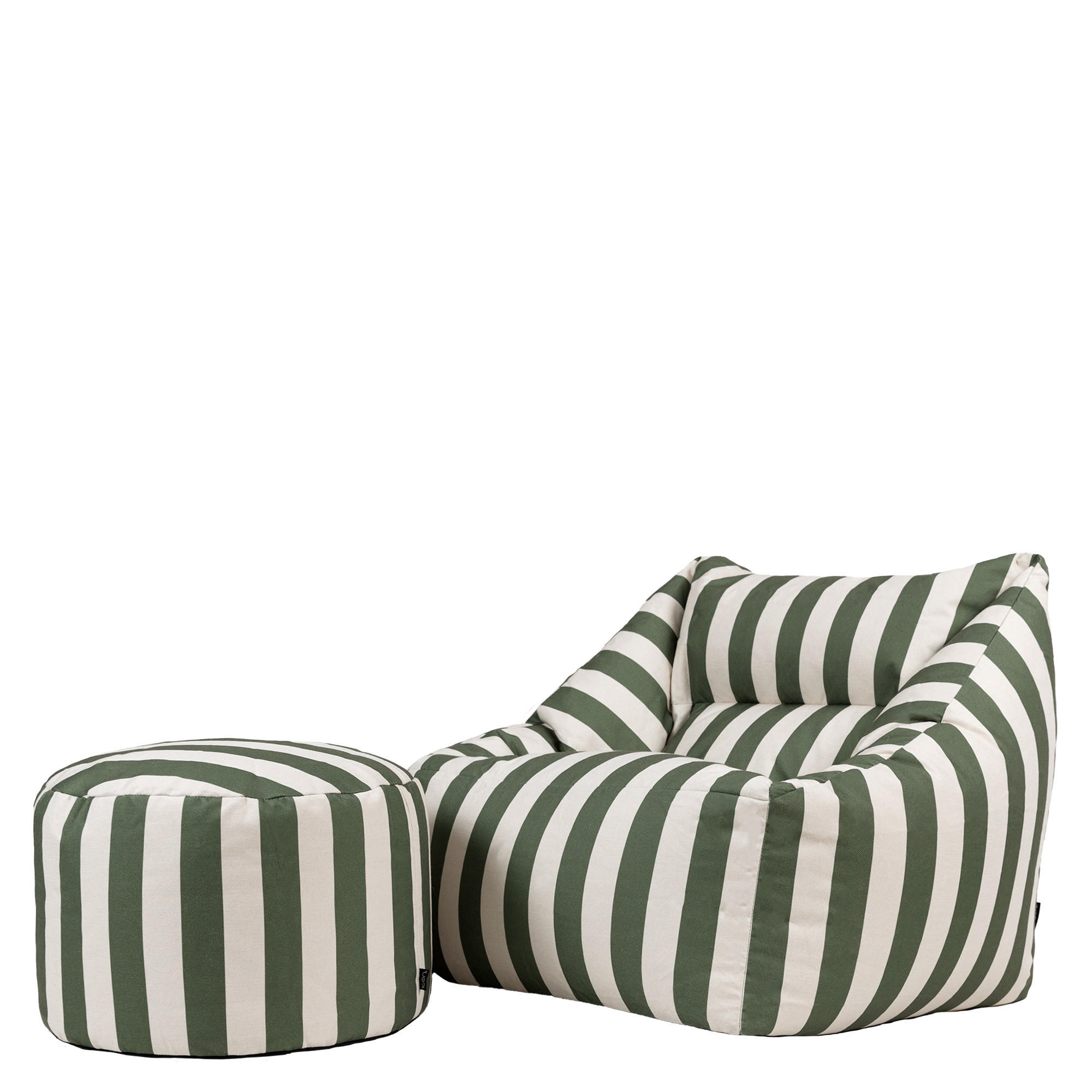 SITZSACK mit Sitzpouf Natalia - Olivgrün, Textil (97/73/84cm) - icon
