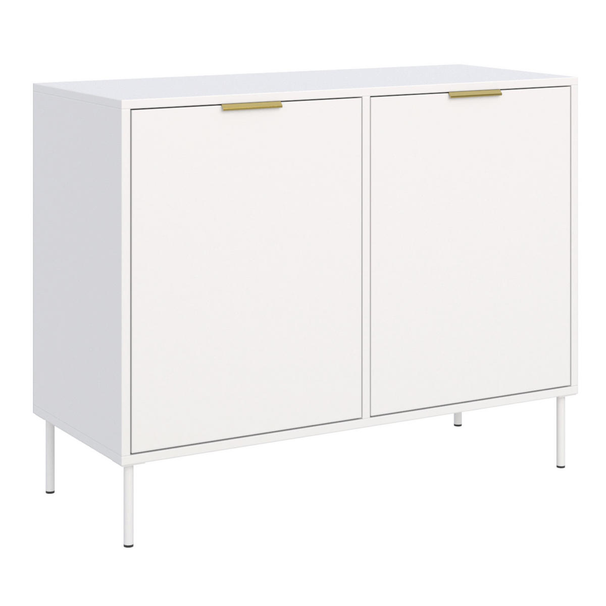 SIDEBOARD Vena Weiß 100 cm - Goldfarben/Weiß, Holzwerkstoff/Kunststoff (100.6/86/40cm) - Selsey