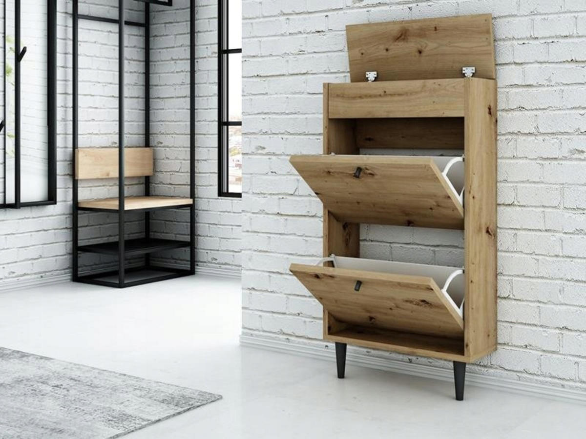 SCHUHSCHRANK Dotti 521 Artisan Eiche 55/21/104 cm Wandmontage - Eiche Artisan, Holzwerkstoff (55/104/21cm) - Matkam Möbel