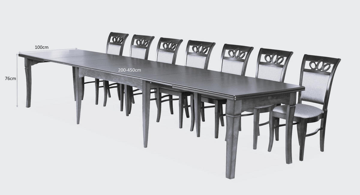 ESSTISCH GRANDE Ausziehbar 200 - 450 / 100 x 76 cm - Braun, Holz (200/100/76cm) - MASSENO