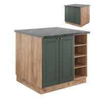 KÜCHENINSEL Fame-Line Grün-Gold Landhaus/Goldkraft Eiche 90 cm ohne AP - Honigeiche/Grün, Holzwerkstoff (90/82/82cm) - Vicco