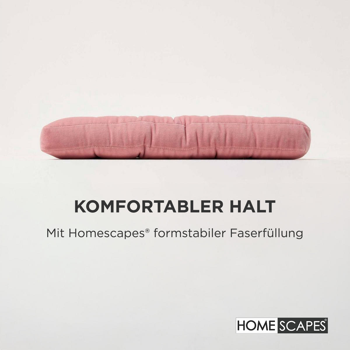 STUHLKISSEN Samt 4er-Set rosa 40/40/5 cm - Rosa, Textil (40/40/5cm) - Homescapes