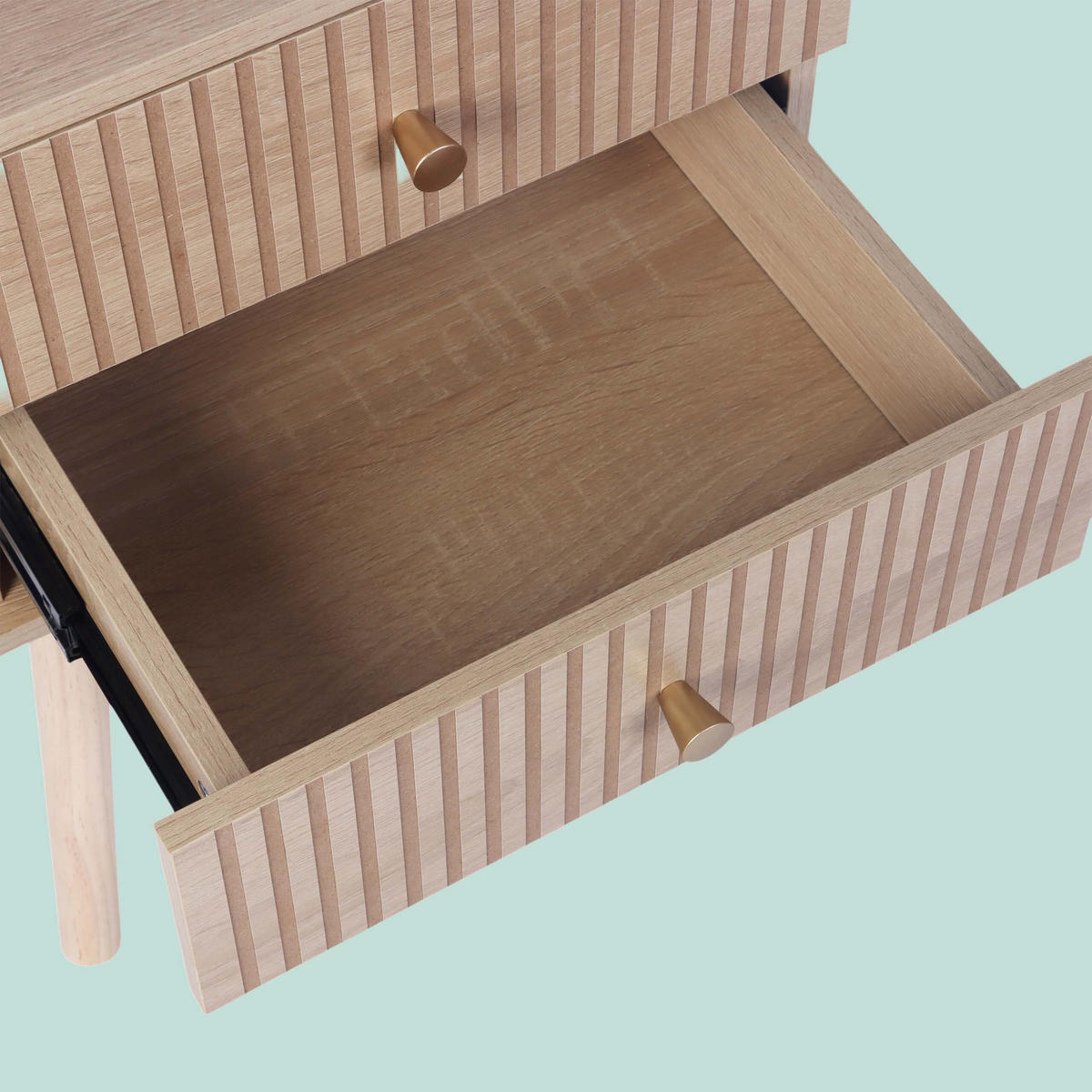 KOMODA Přírodní 2 zásuvky MDF borovice 50x35x30 cm - světle hnědá, dřevo/kompozitní dřevo (35/50/30cm) - Relaxdays