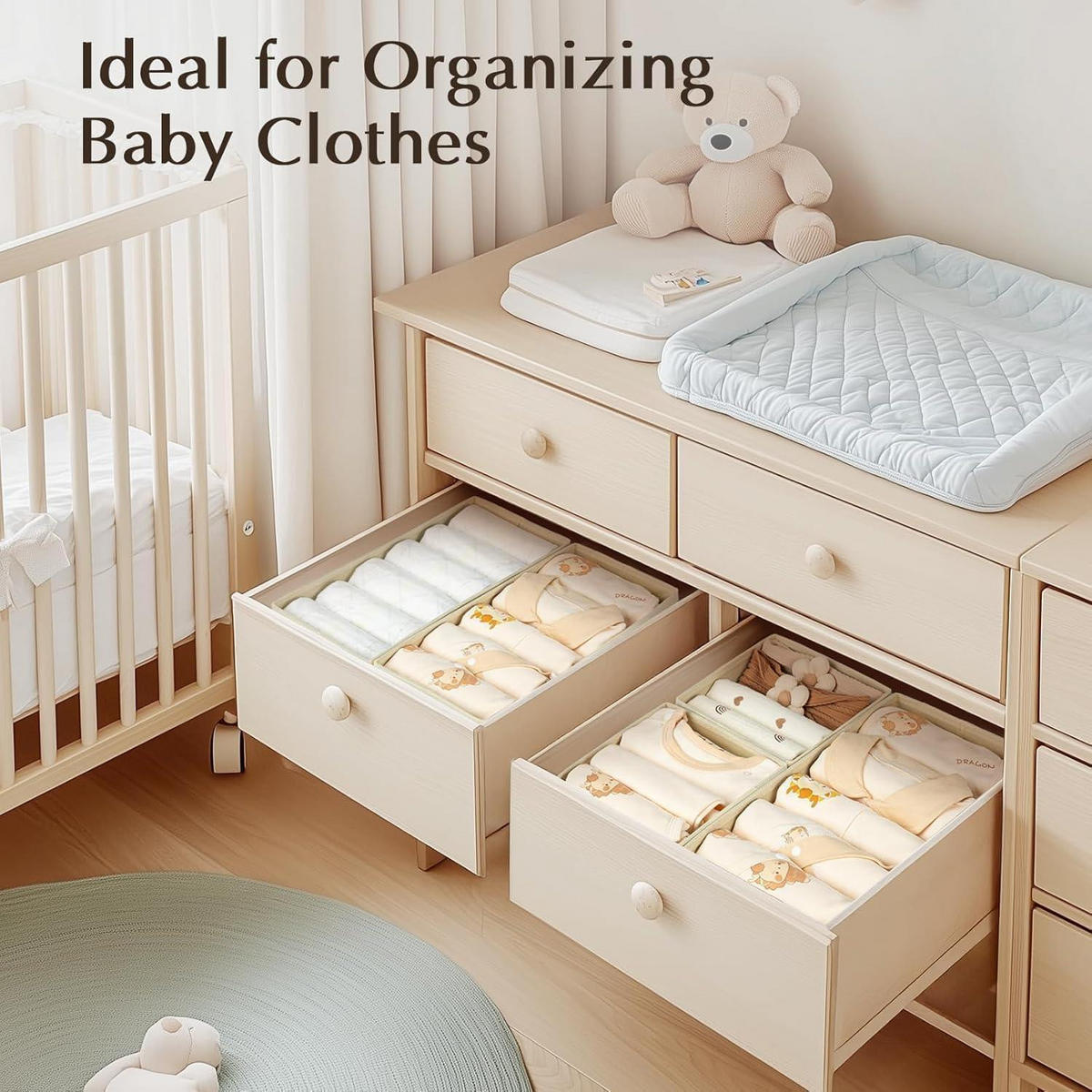 SCHUBLADEN Organizer 12-teiliges Set Beige - Multicolor, Textil (15/9/30cm)
