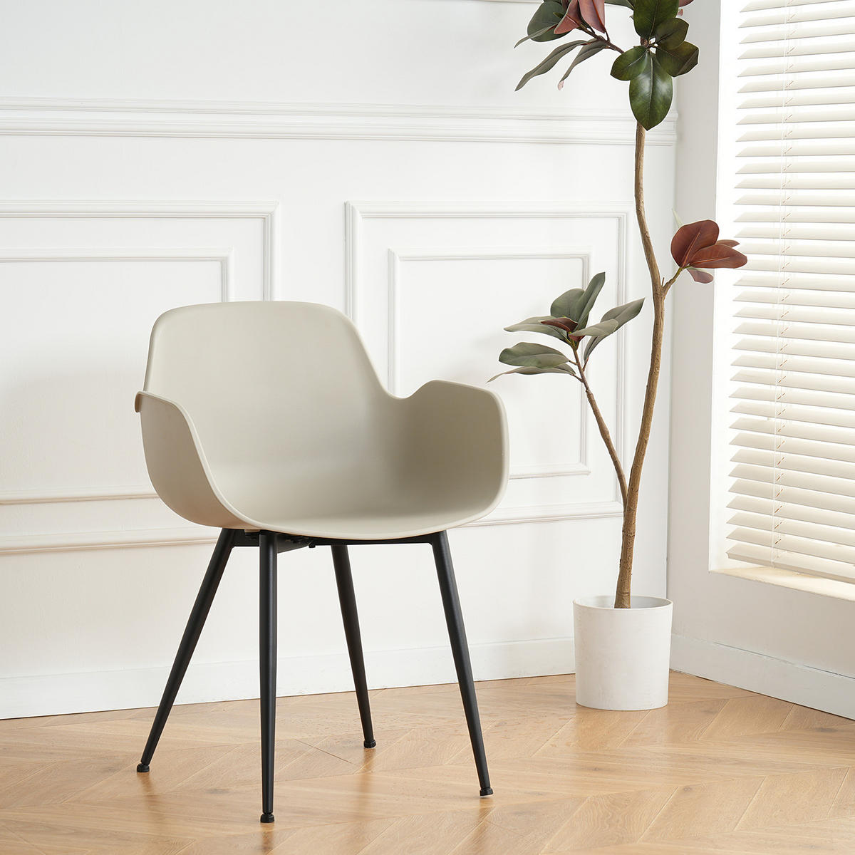 ESSZIMMERSTUHL - 2er-Set - Schwarz/Grau, Kunststoff/Metall (55/79/54cm) - home24