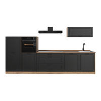 KUCHYNKA R-Line, Antracitový vidiecky dom/Dub Goldkraft, 340 cm Goldkraft tammi työtaso - farba duba/antracitová, kompozitné drevo (340/143/60cm) - Vicco