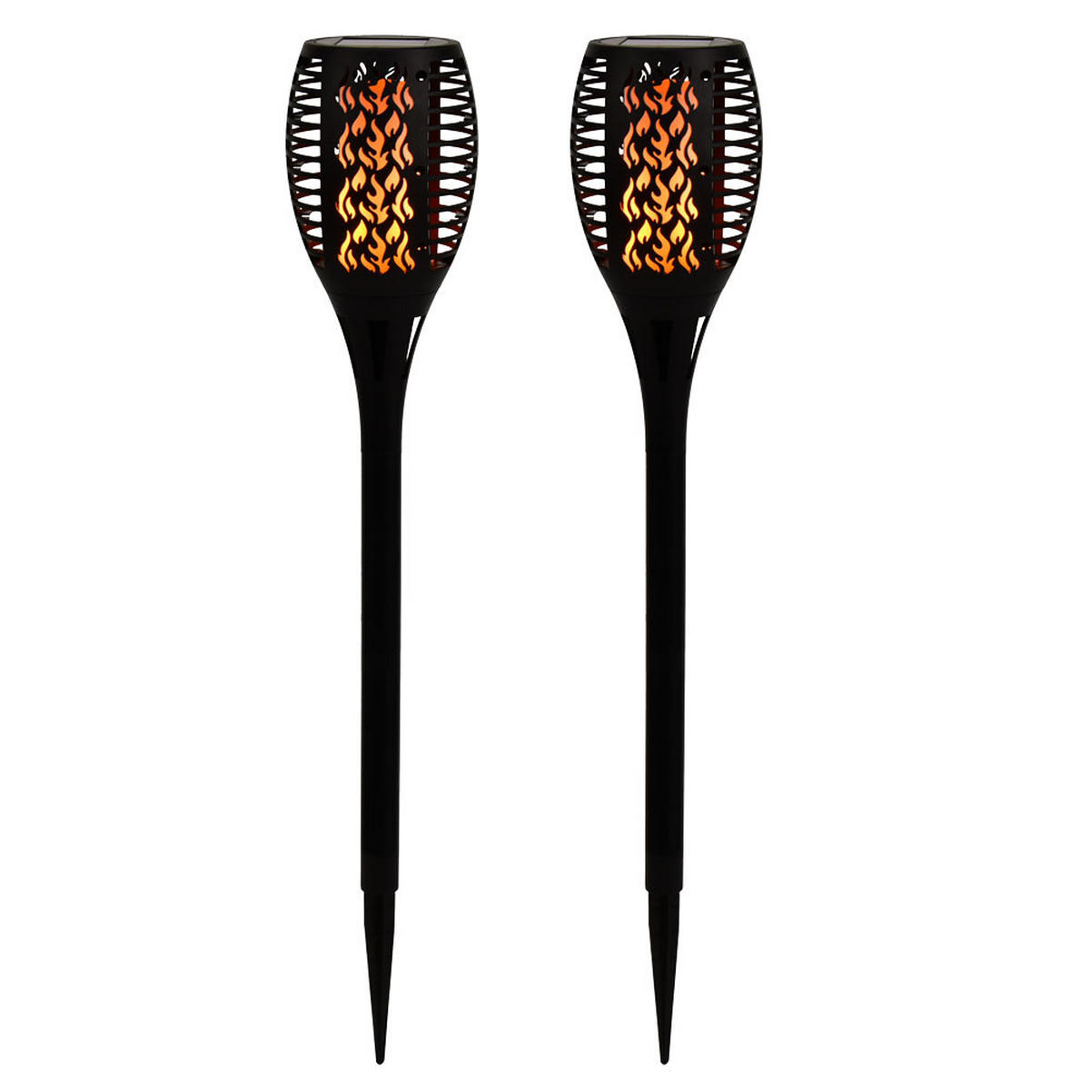 LED AUSSENLEUCHTE Solarlampe Schwarz - Schwarz, Kunststoff (10/10/58cm)