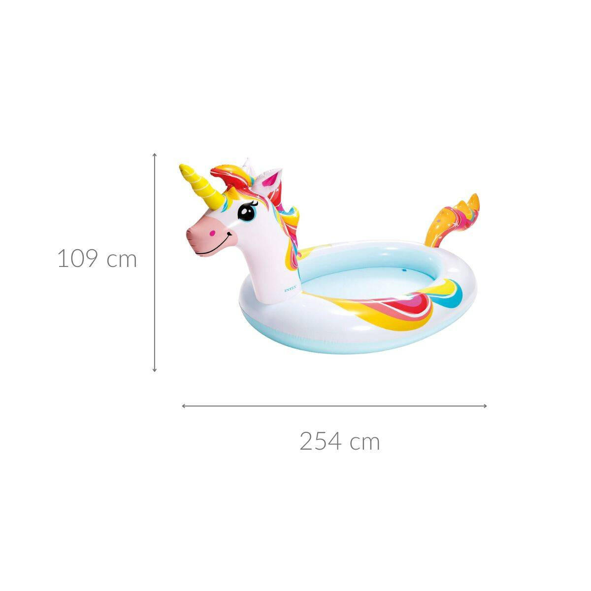 PLANSCHBECKEN Einhornform - Multicolor, Kunststoff (132/254cm)