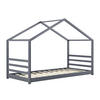 HAUSBETT Vardø - Dunkelgrau, Holz (90/200cm) - [en.casa]