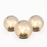 LED AUSSENLEUCHTE Solarkugel Klar Glas 3er Set - Klar, Glas (15/15/15cm)