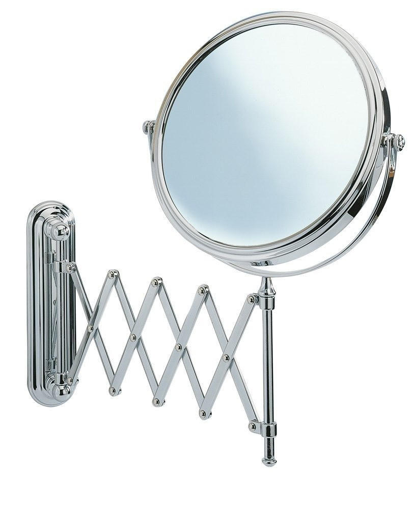 KOSMETIKSPIEGEL mit Teleskoparm Arm Deluxe 48/23/38 cm - Silberfarben, Metall (23/38/48cm) - Wenko