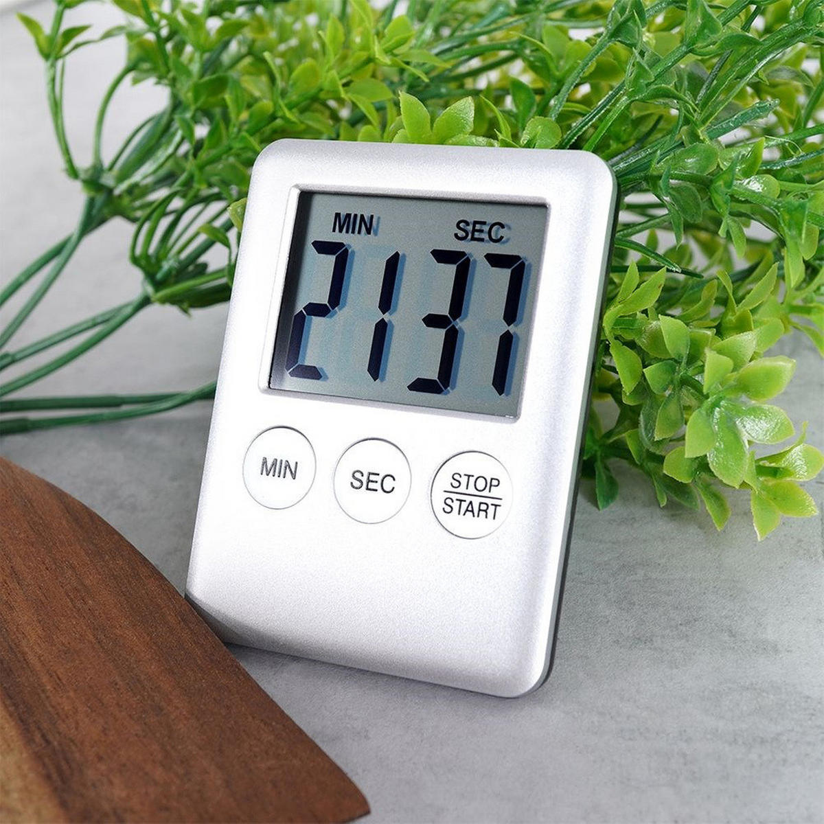 KÜCHENTIMER Silber Schwarz - Silberfarben, Kunststoff (7/1/5.5cm) - Excellent Houseware