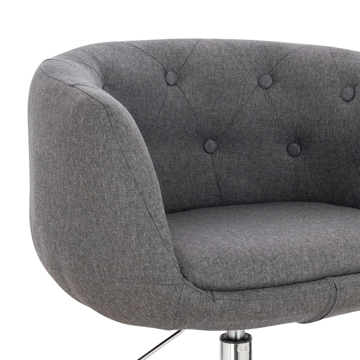 COCKTAILSESSEL PANAMA Stoff Grau - Silberfarben/Hellgrau, Textil (55/78/61cm) - SVITA