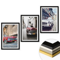 WANDBILDER 3er-Set - 40x60 cm Schwarzer Rahmen - Oldtimer in Städten - Schwarz, Kunststoff (40/60cm) - ArtPrintCave
