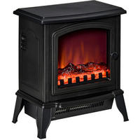 ELEKTROKAMIN, Standkamin mit LED-Flammeneffekt, 2000W Kaminofen, Metall, Schwarz - Schwarz, Kunststoff (24/45.5/36.5cm) - HOMCOM