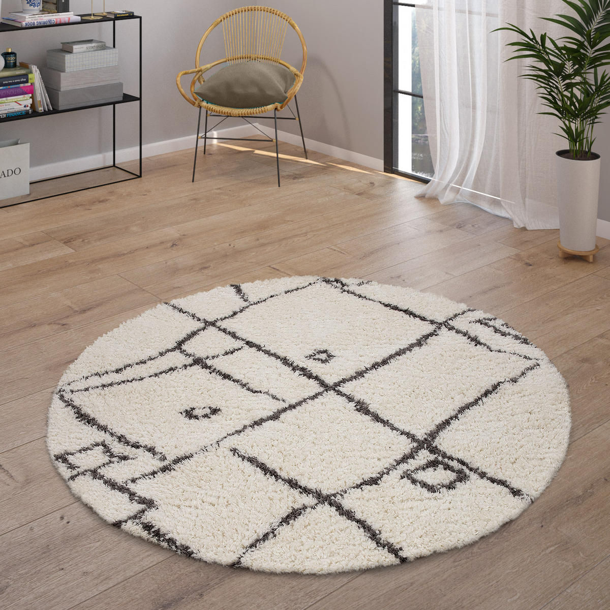 HOCHFLORTEPPICH 120/120 cm Orebro 171 - Creme, Textil (120/120cm) - Paco Home