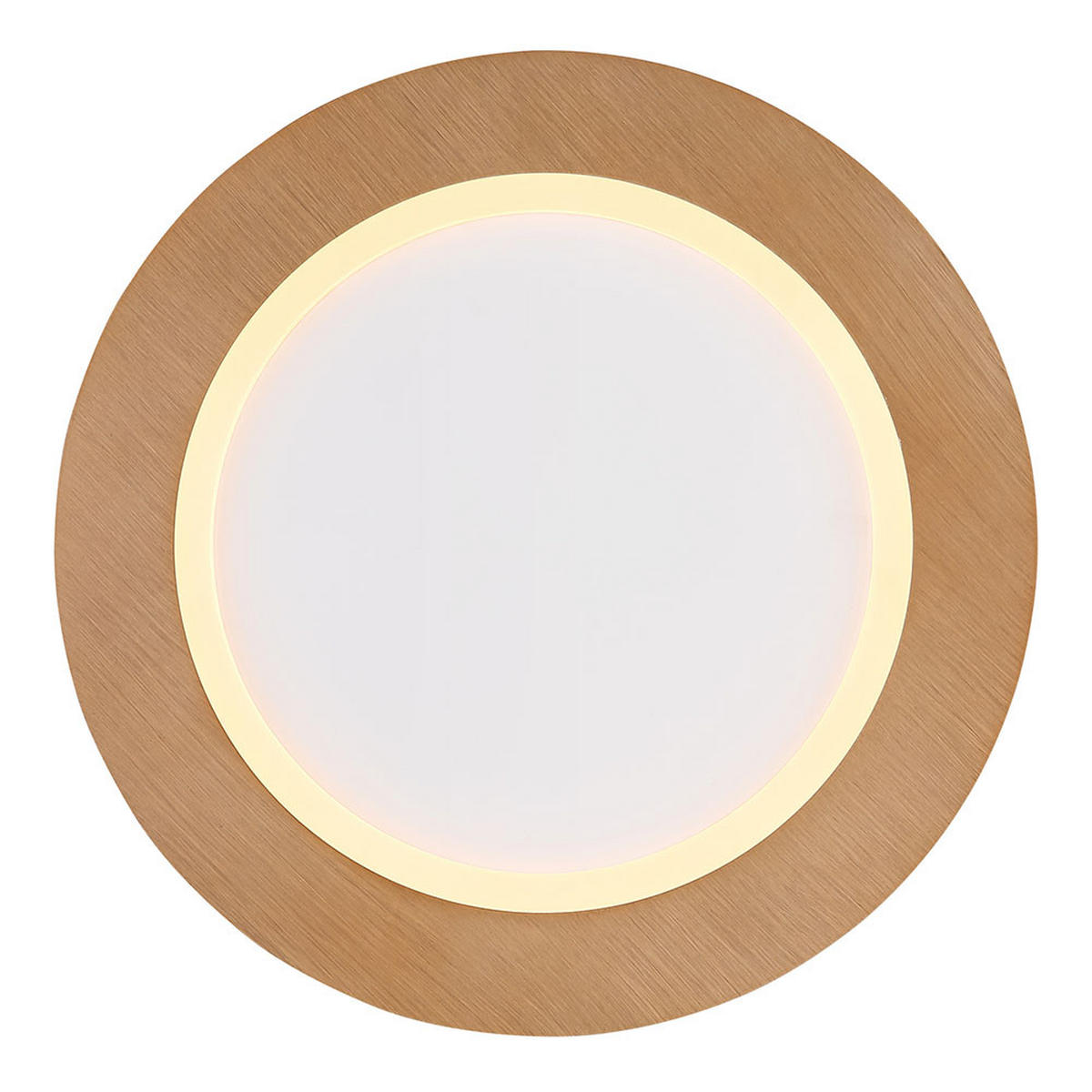 LED DECKENLEUCHTE CLAY METALL HOLZOPTIK - Braun, Metall (40/40/5cm) - Globo Lighting