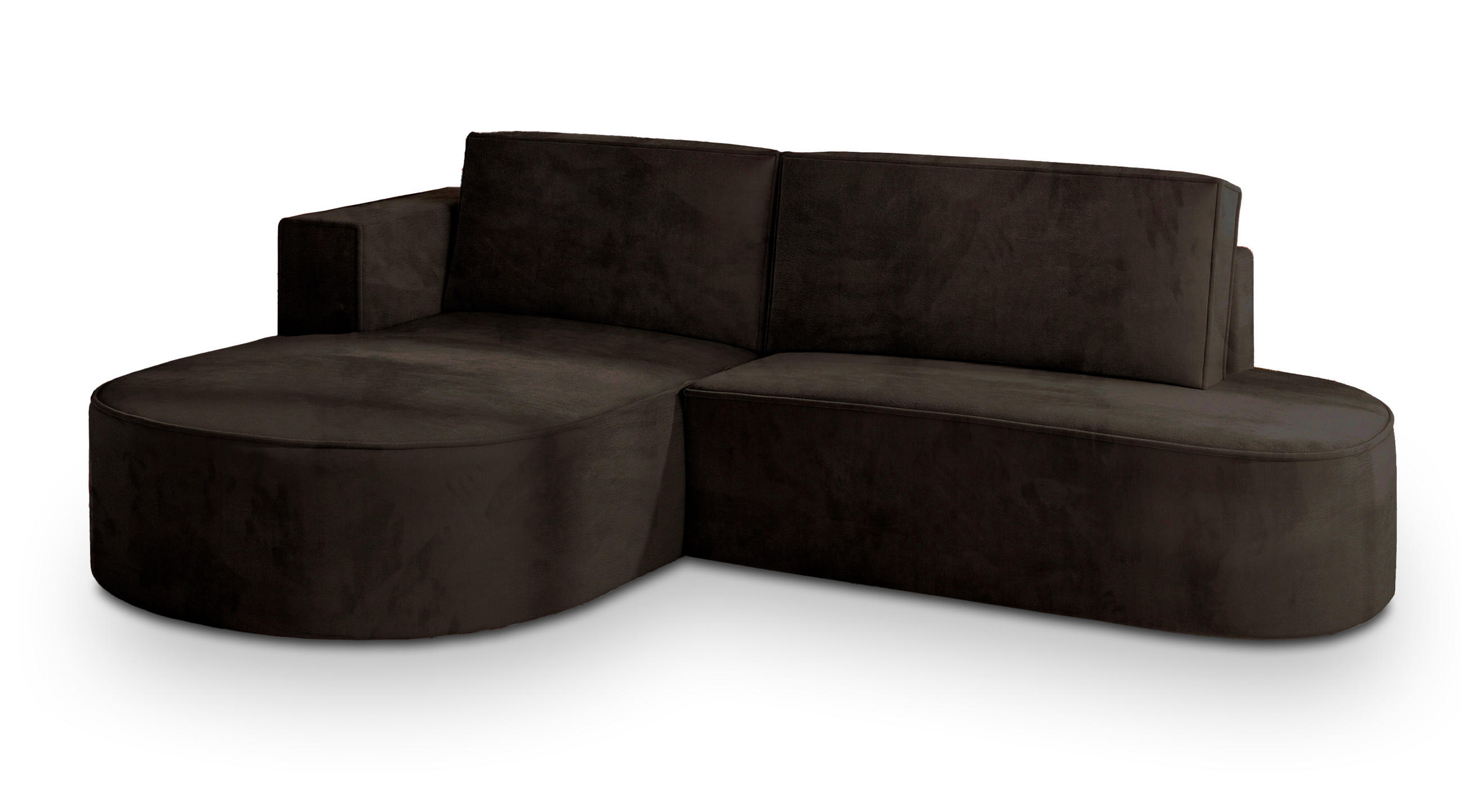 ROHOVÁ SEDAČKA CORTIO hnědá - šedá/hnědá, dřevo/textil (265/174cm) - MASSENO