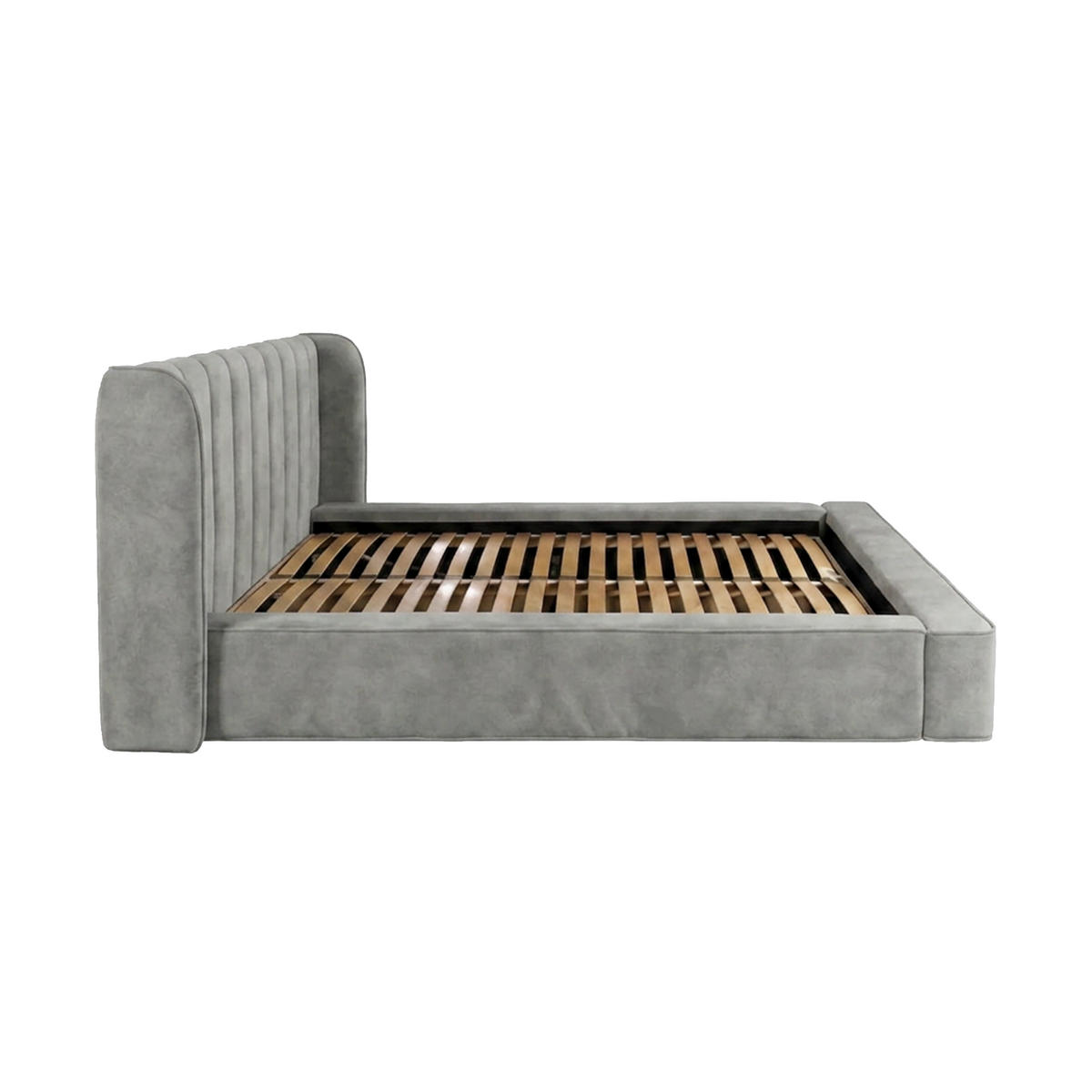 POLSTERBETT GONDO 200x200 cm, Grau - Grau, Textil (200/200cm) - Fedve