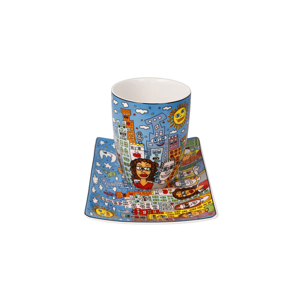 KÜNSTLERTASSE James Rizzi - Summer in the City, Fine Bone China, Bunt, 0.4 L - Multicolor, Keramik (0.4L) - Goebel
