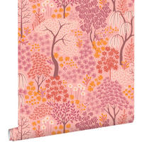 TAPETE Bäumen und Blumen 50 x 900 cm - Pink, Papier (50/900cm) - ESTAhome