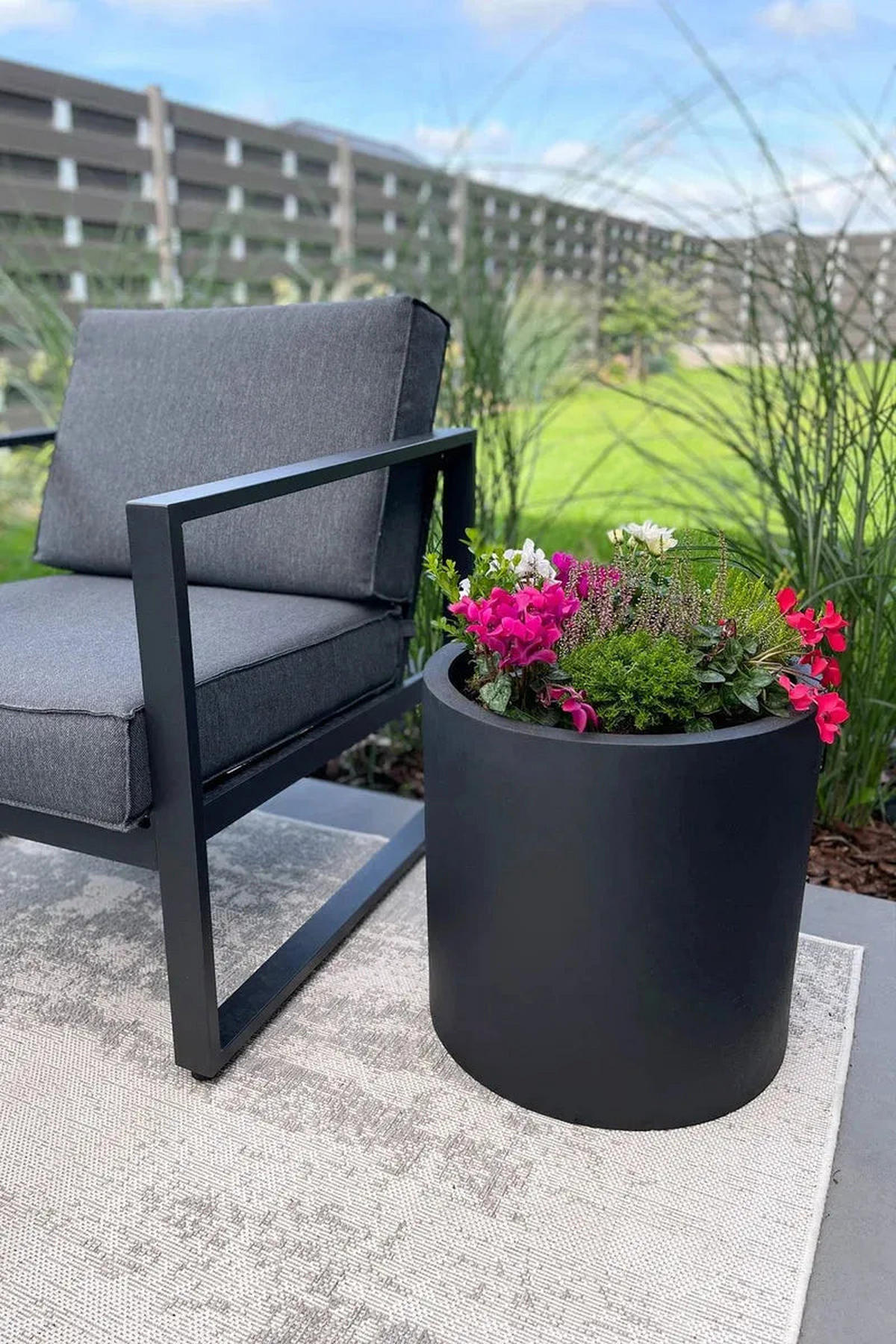 PFLANZTOPF Elvon schwarz | 43x43 - Schwarz, Kunststoff (43cm) - aplanta