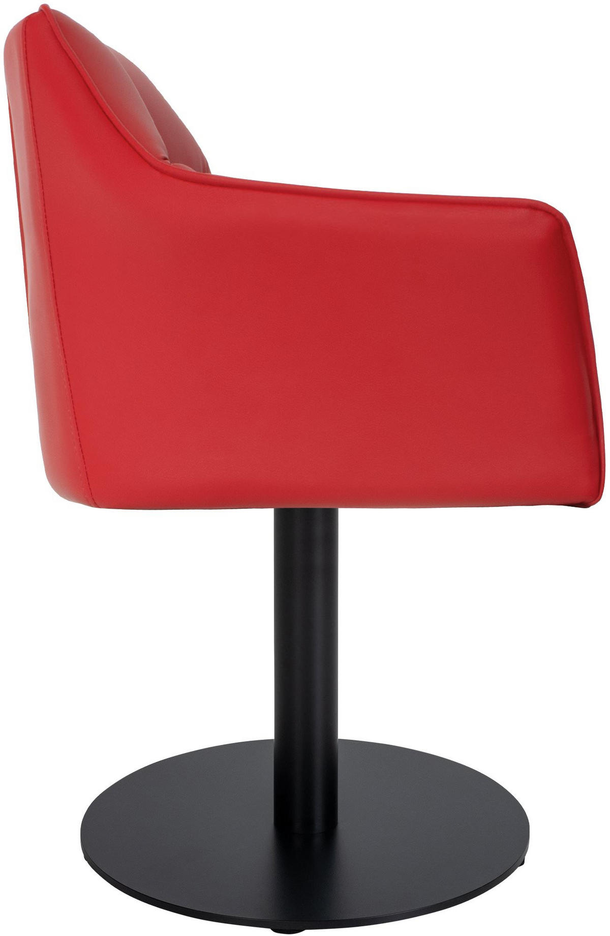 SESSEL Lederlook rot - Rot/Schwarz, Textil/Metall (64/75/48cm) - CLP