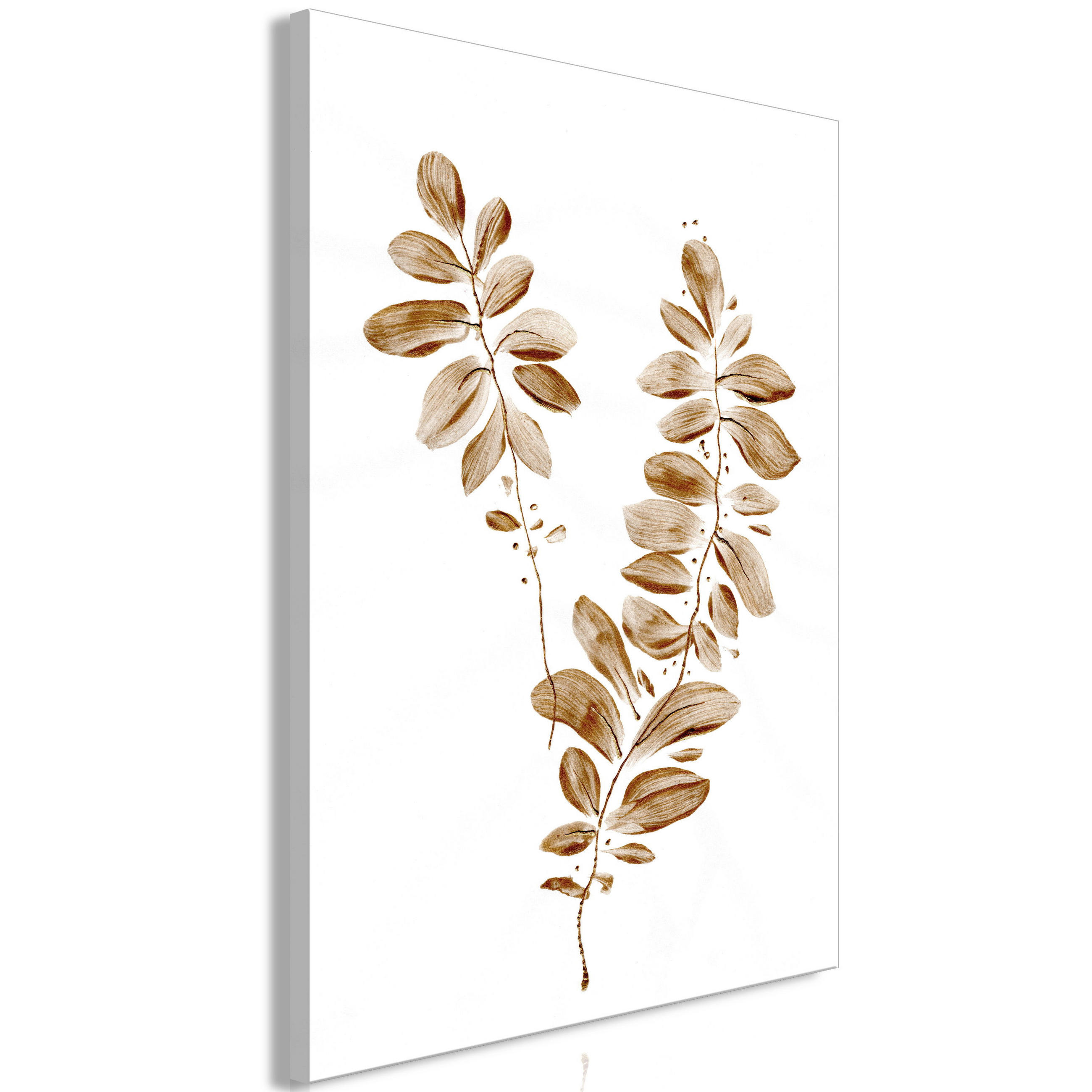 KUNSTDRUCK Weiß 40/60 cm - Weiß/Braun, Textil (40/60cm) - KUNSTLOFT
