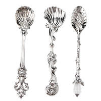 BESTECK-SET 3-teiliges Kaffeelöffel-Set Zinklegierung - Silberfarben, Metall