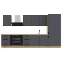 KÜCHENLEERBLOCK 280 cm - Langen K98-M280 - in Grau/Matt - Grau, Holz (280/212/60cm)