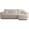 ECKSOFA Scarlo Hellbeige Bouclé-Bezug - Ecru/Schwarz, Kunststoff/Textil (244/145cm) - Selsey