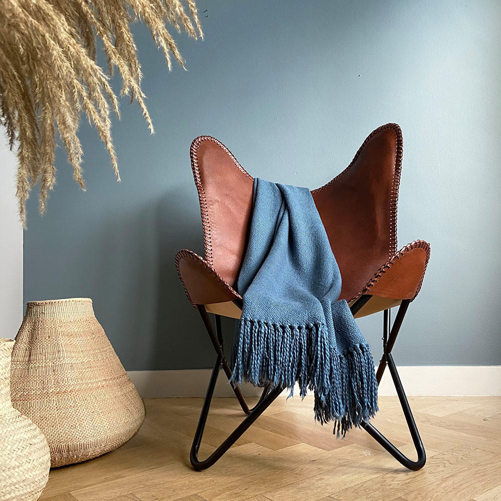 BAUMWOLLDECKE Morgenblau - Blau, Textil (127/152cm) - Malagoon