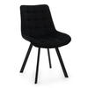 STUHL TORI gepolsterter mit Steppung - schwarz - Samt Velour - Schwarz, Textil/Metall (53/86/60cm) - NEW HOME