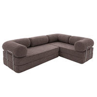 ECKSOFA Cord 300 x 200 cm Braun mit Schlaffunktion - Braun, Textil (300/200cm) - SURB