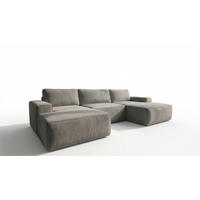 ECKSOFA EINAR 362 cm x 170 cm – Stoff: VELUTTO Silber 15 Farbe: Grau - Grau, Textil (362/170cm) - A&J MöbelLand