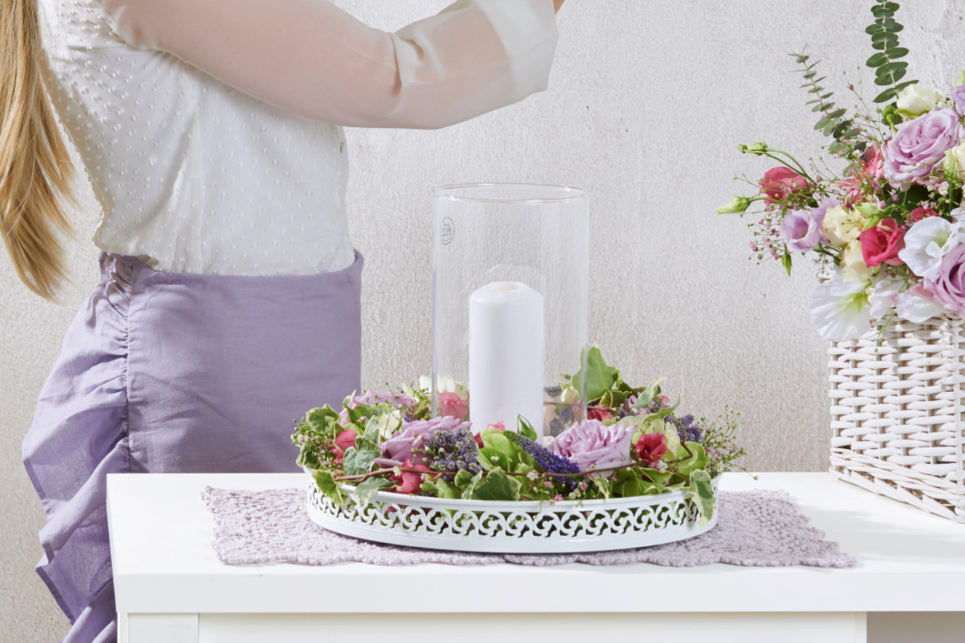 DIY svícen z květů