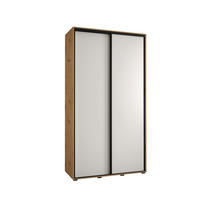 SCHWEBETÜRENSCHRANK 235,2/140/60 2-türig - Schwarz/Weiß, Holz/Metall (140/235/60cm) - Abiks Möbel