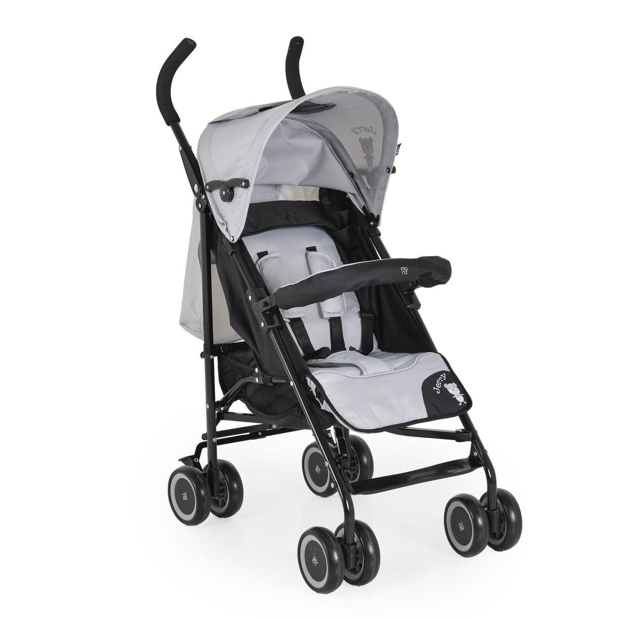 BUGGY Jerry grau schwarz Sonnendach, schwenkbare Vorderräder, EVA-Räder - Schwarz/Grau, Metall (72/47/100cm) - Moni