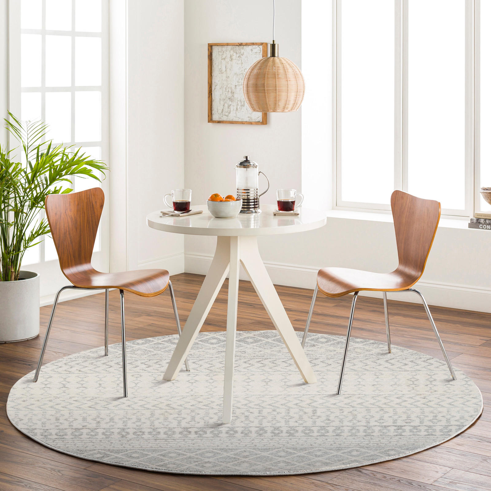 KURZFLORTEPPICH Rund Ø 160 cm Grau - Grau, Textil (160/160cm) - LIVABLISS