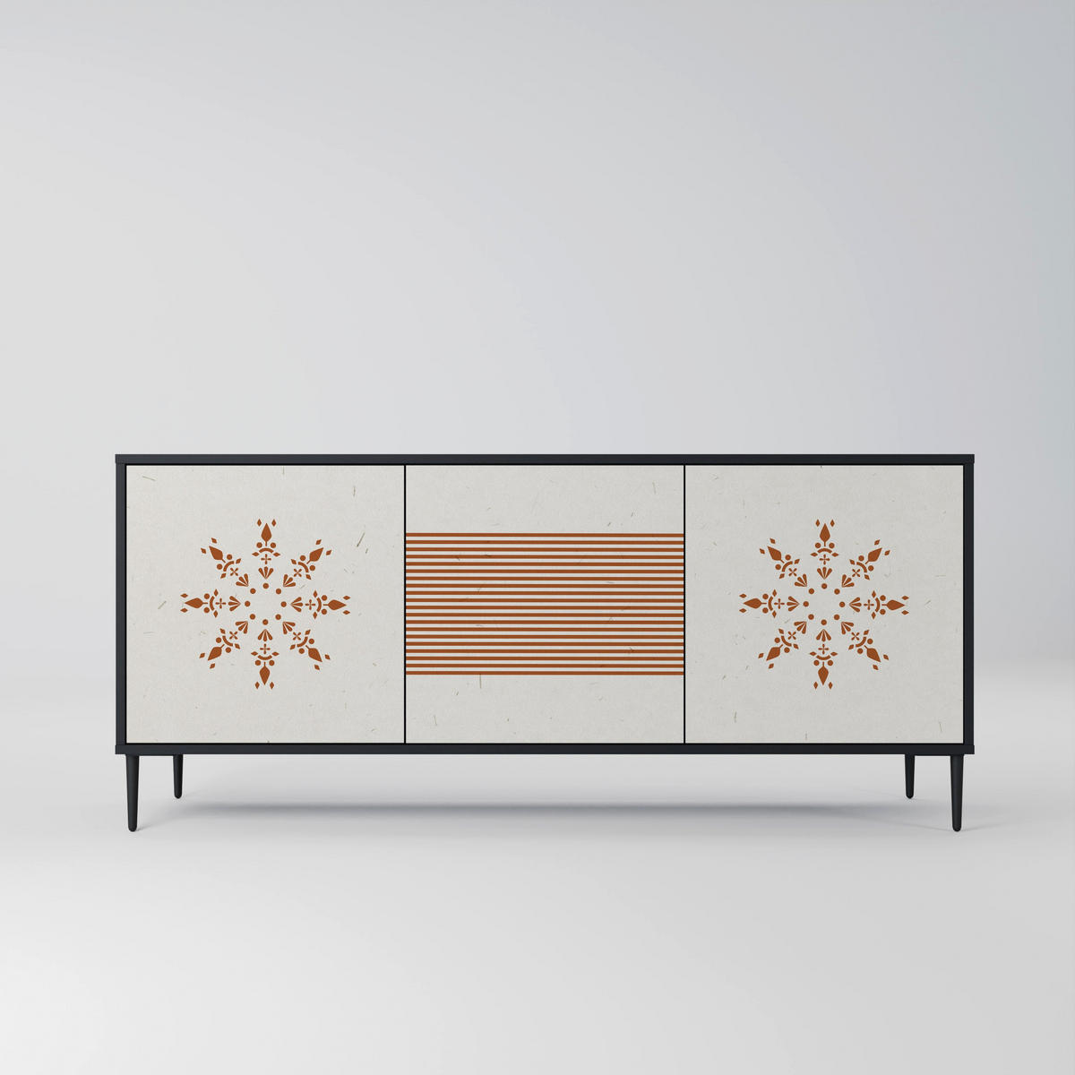 SIDEBOARD DAILY HARMONY, Eicheneffekt, 164,5x42x77,5 cm, 3 Türen - Eichefarben/Buchefarben, Holzwerkstoff/Buchenholz (164.5/77.5/42cm) - SpaceRebels