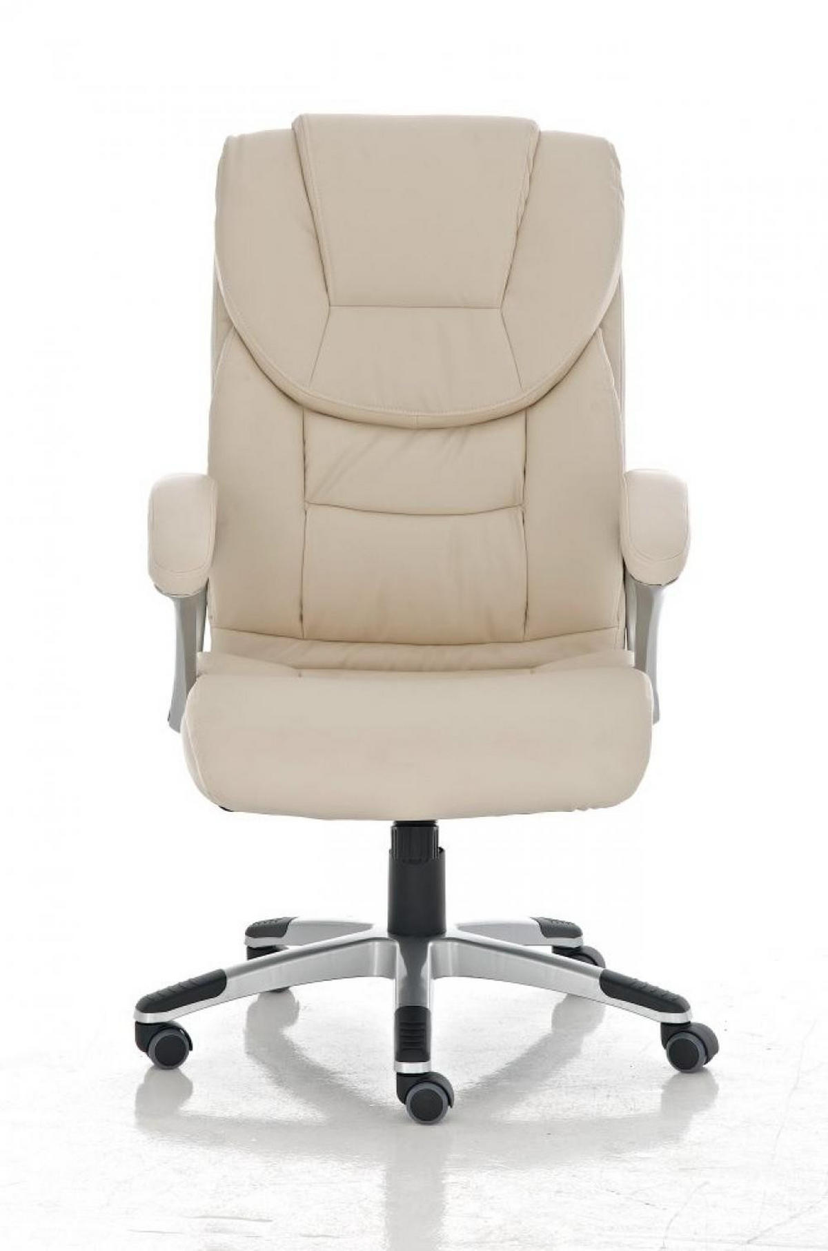 CHEFSESSEL Lederlook creme - Creme/Grau, Kunststoff/Textil (72/115/52cm) - CLP