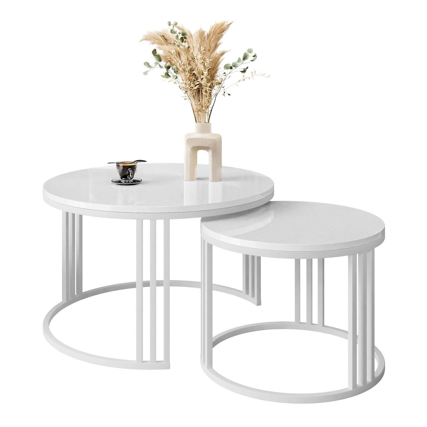 COUCHTISCH 2 in 1 LORI Hochglanz - Weiß, Holzwerkstoff (70/70/48cm) - Lookway