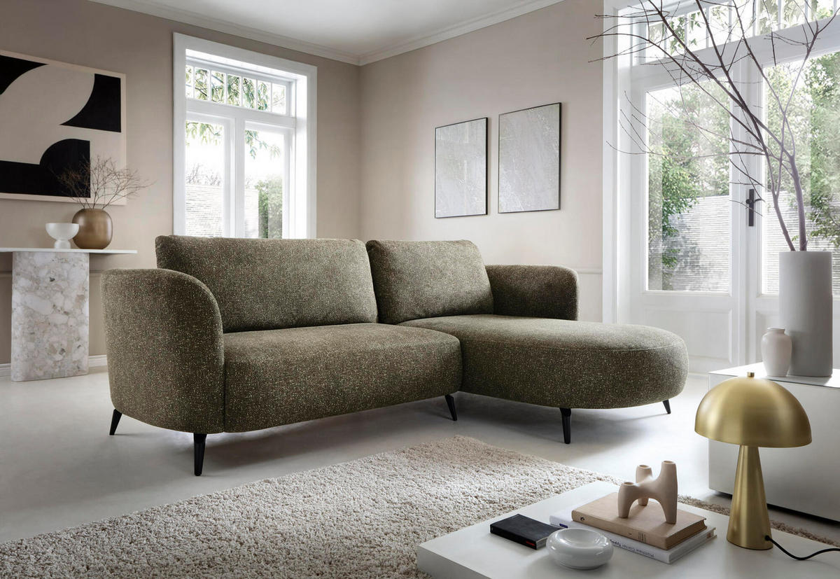 ECKSOFA AMALFI Grün 260x180x86 cm - Grün, Textil (260/180cm) - FURNLUX