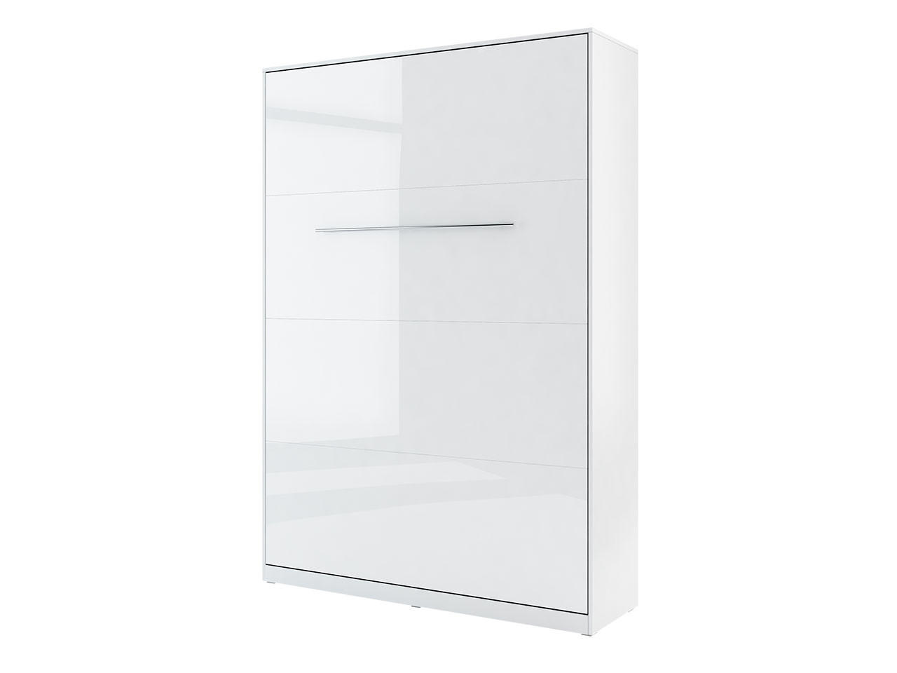 SCHRANKBETT Concept Pro I Vertical  - Weiß Hochglanz, Holzwerkstoff (120/200cm) - MIRJAN24