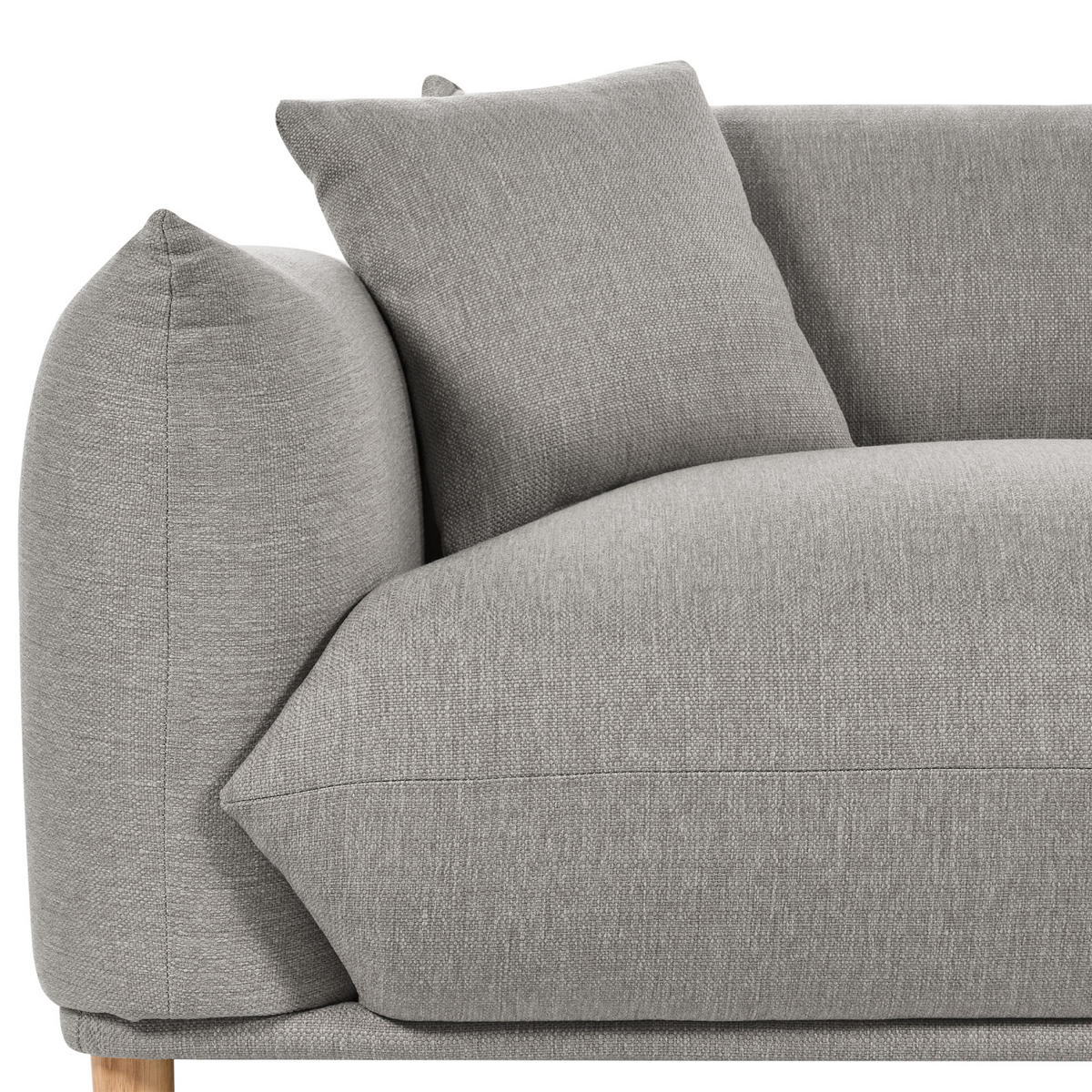 3-SITZER-SOFA hellgrau mit Kissen Luvos - Hellbraun/Grau, Textil (220/75/104cm) - Beliani