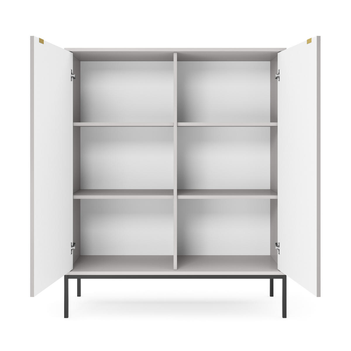 HIGHBOARD Vellore Grau 104 cm - Goldfarben/Schwarz, Holzwerkstoff/Metall (104/125/39cm) - Selsey