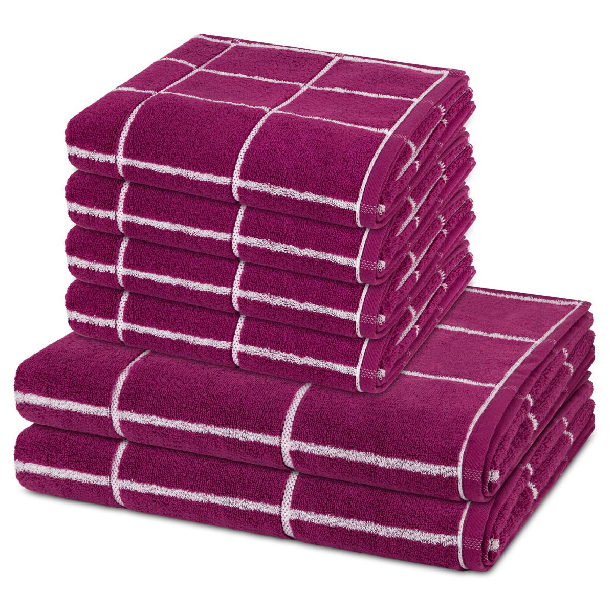 FROTTIERSET Sensual Skin Karo 6-teilig - Dunkelgrau, Textil (50/100cm) - Ross